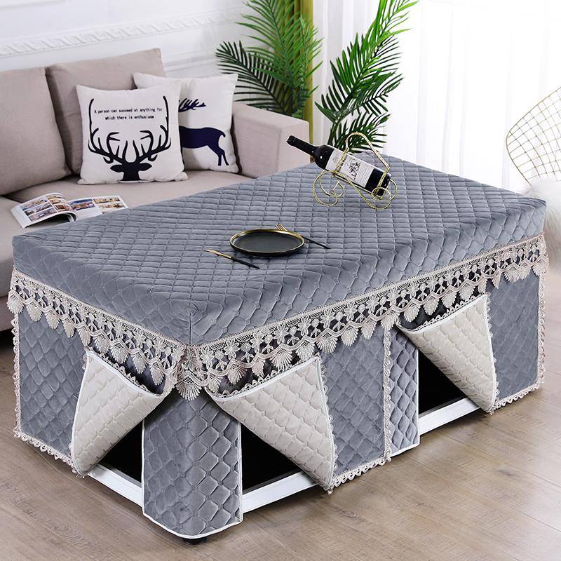 双面绒12片烤火桌子罩套长方形茶几电炉罩套冬季加厚烤火炉桌罩