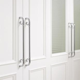 不止indoors法式中古风银色柜门把手大衣柜大抽屉黄铜双孔长拉手