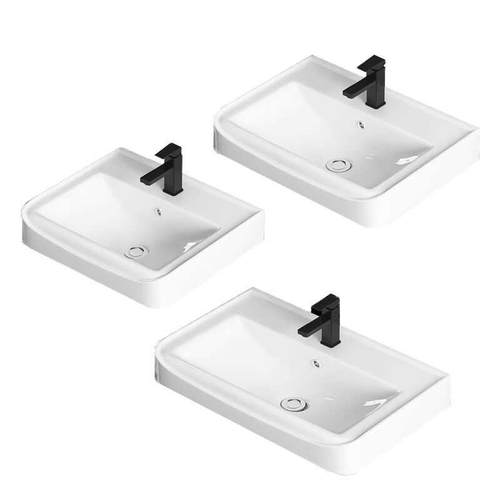 浴室柜半嵌入式一体陶瓷盆洗手盆单盆家用卫生间洗脸盆洗漱池台面