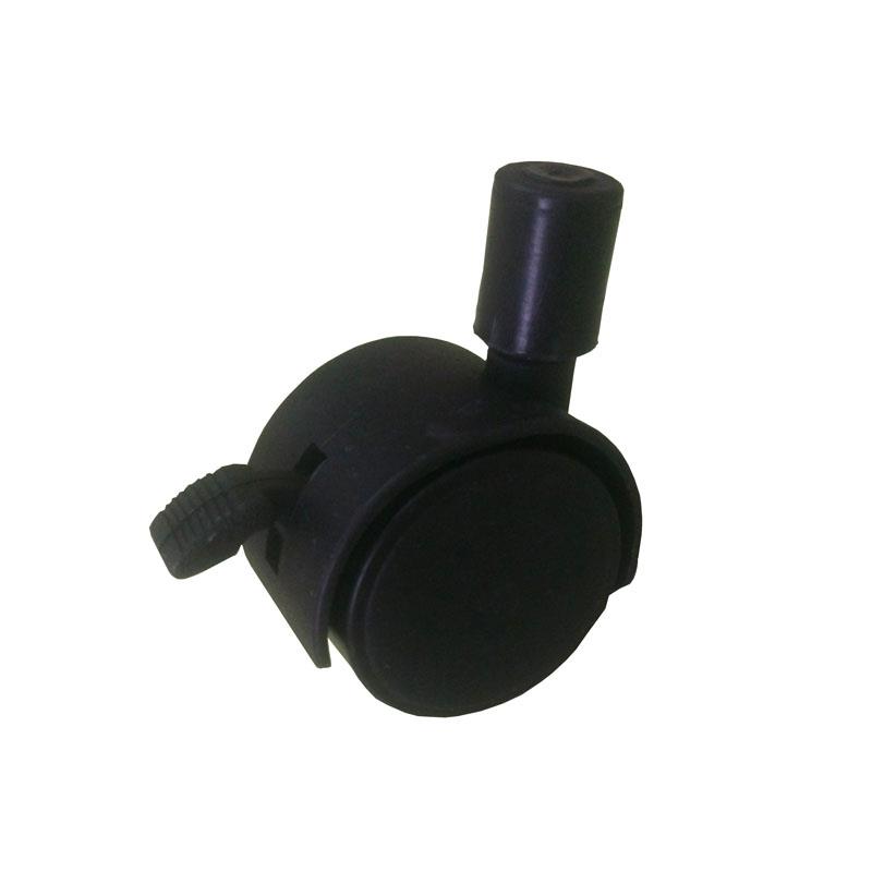 万向轮子1.2寸脚轮转向定向小滑轮活动轱辘/衣架/鞋架配件带刹车