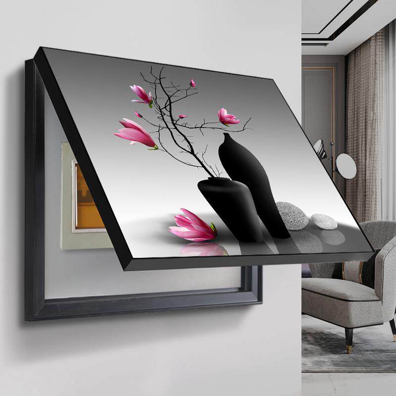 无冲孔仪表箱装饰画，现代简易屏蔽配电箱，强力电源，多媒体开关