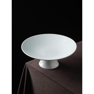 酒店厨陶瓷餐具水果零食盘高脚贡品点心盘青白冷凉菜中式家用宴席