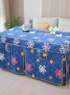 长方形12面桌面揭盖烤火被加绒加厚烤火炉罩冬天双面绒取暖桌套罩