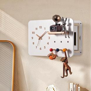 木工小舅 时钟电表箱遮挡洞洞板装饰画 强电箱盖板挂衣钩装饰钟表