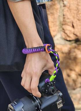 千朵儿相机撒放器宠物牵引绳防丢失盗抢手工四股编织调节腕带挂绳