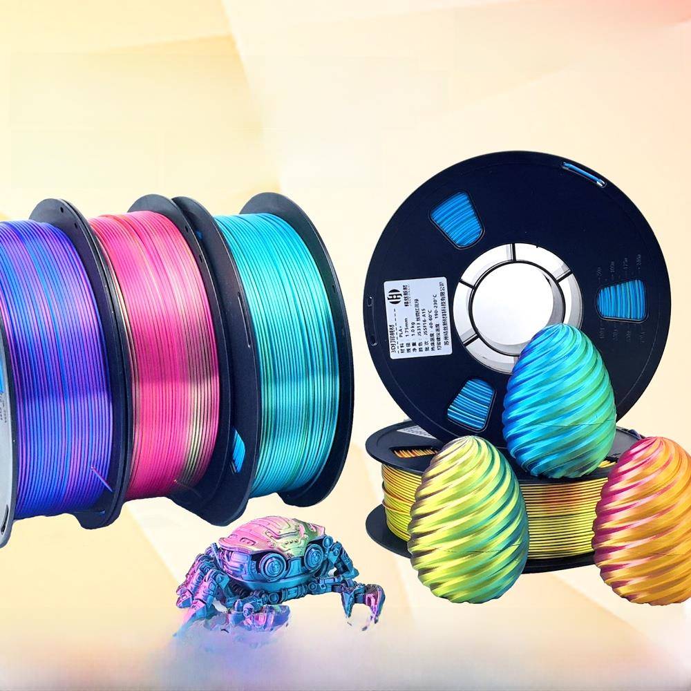 3D打印长丝Pla丝三色长丝无插头高韧性材料1kg彷金属色1.75mm