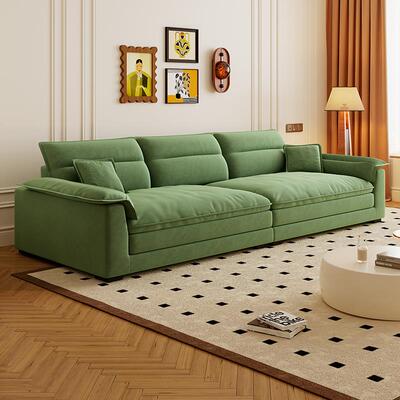 复古奶油新款可拆洗懒人直排沙发婴儿绒布艺帆船沙发简约大小户型