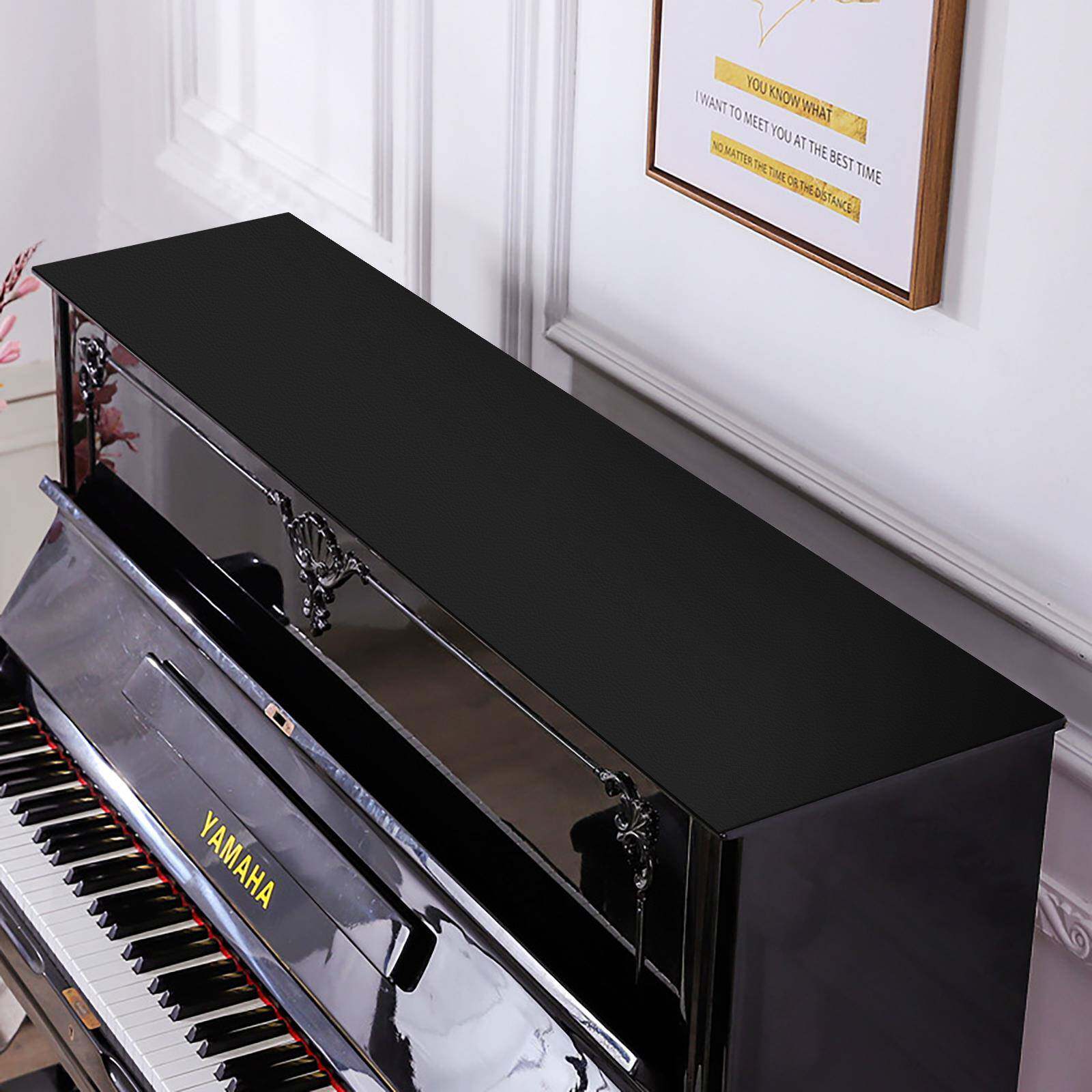 黑色皮革垫顶盖钢琴防尘罩高级感遮盖保护垫现代简约盖巾高档布盖