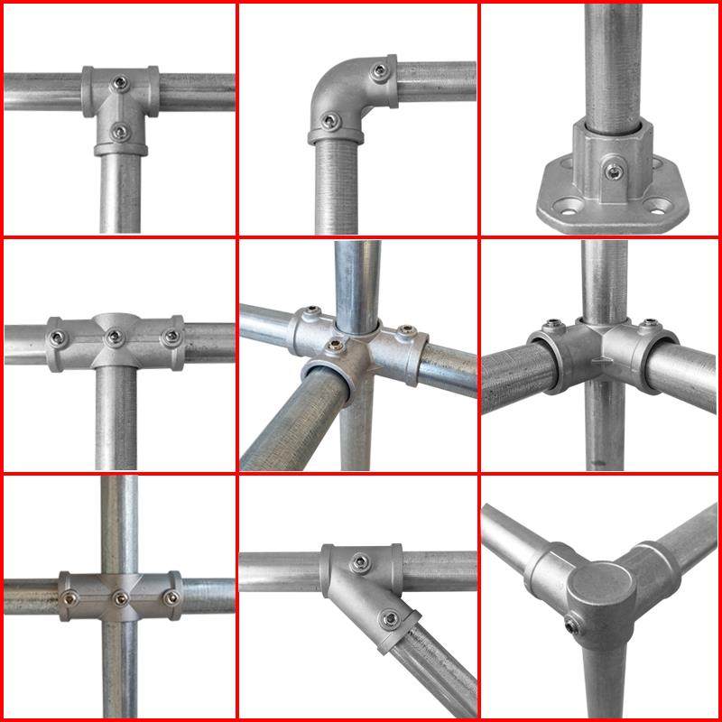 20/25/32mm6分圆管铝合金连接件1寸4分钢管免焊接弯头固定件 卡扣
