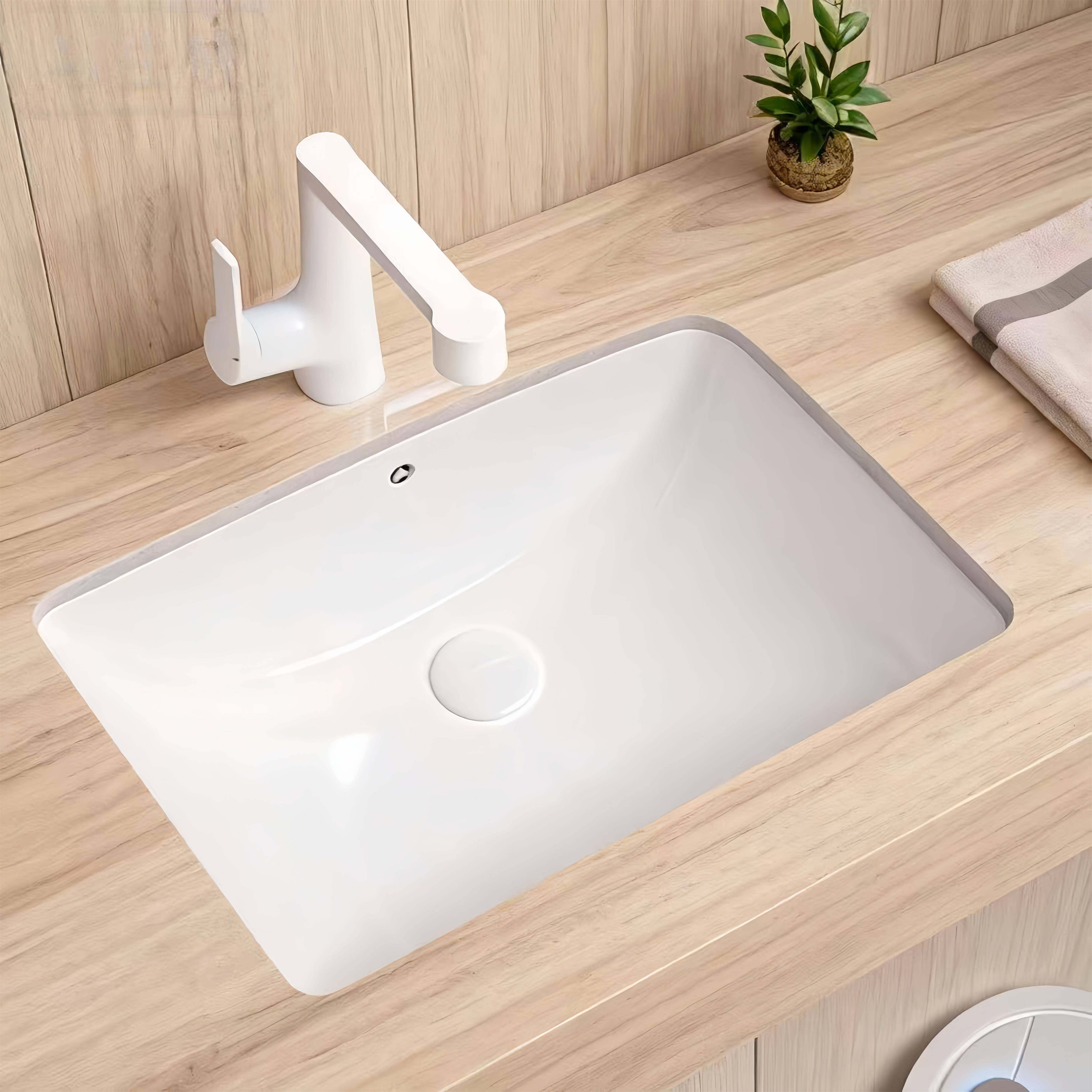 平底正方陶瓷台下盆圆弧方形椭圆洗脸盆嵌入式洗手盆卫生间面盆