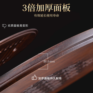 竹制茶座大茶托茶台干泡台茶具托盘 圆形茶盘家用简易小茶海储水式