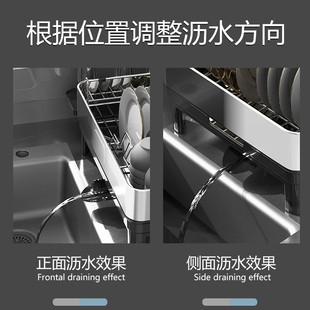 304不锈钢厨房碗碟收纳架碗盘碗筷沥水架家用轻奢放碗汲水置物架