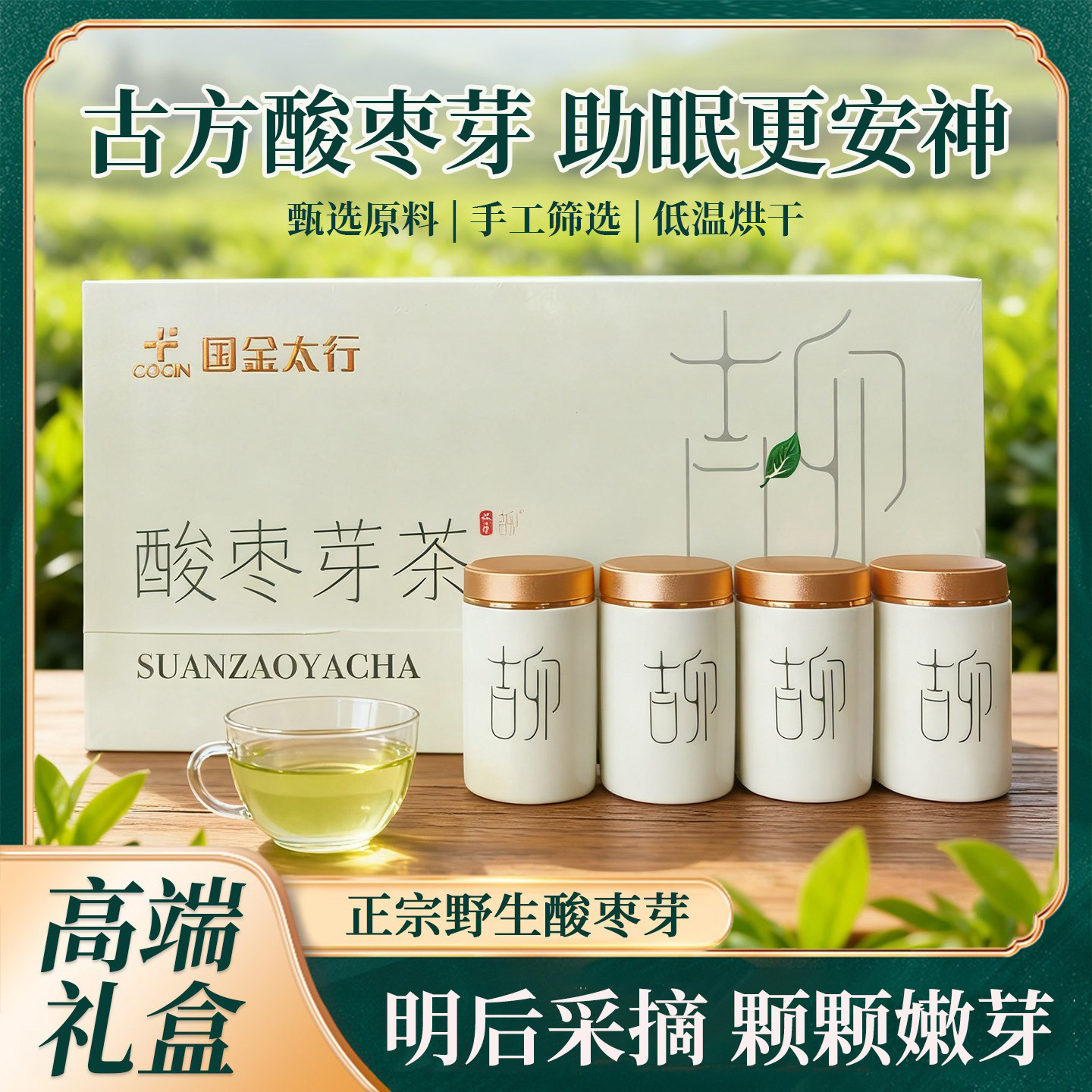 国金野生酸枣芽茶茶酸枣叶茶茶嫩芽茶礼盒装
