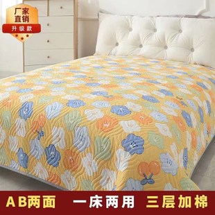 床盖单件四季 2024新款 通用全棉儿童榻榻米夹棉大床单人炕盖三件套