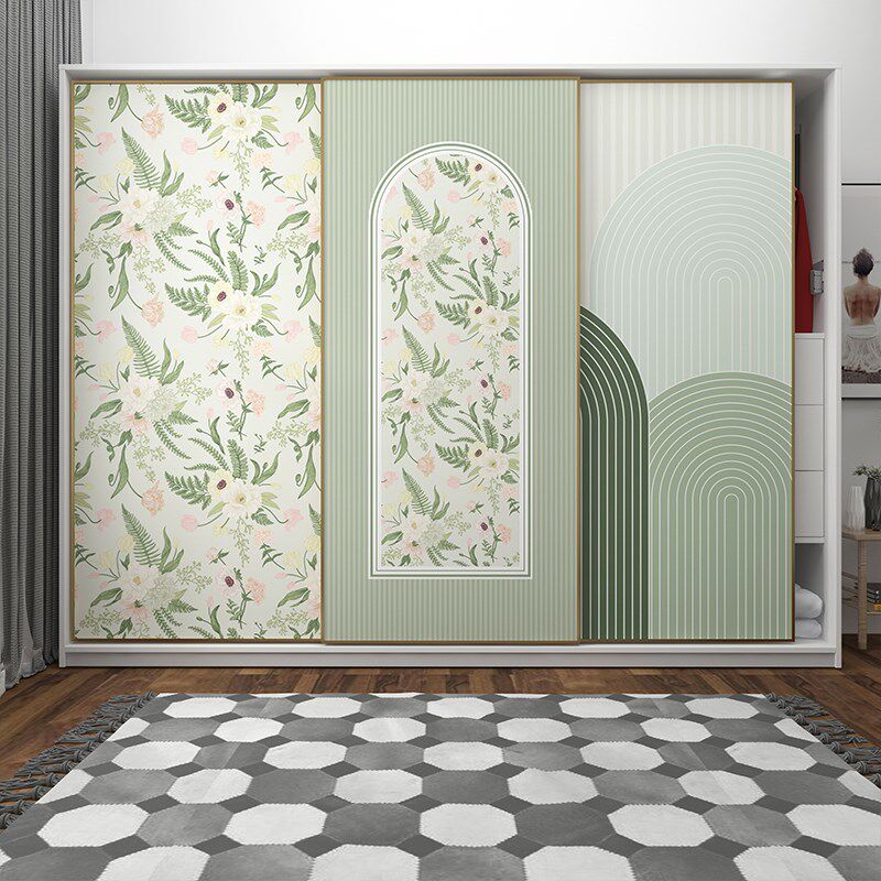 法式复古卧室衣柜移门改色翻新自粘贴纸推拉门玻璃门翻新贴膜墙纸