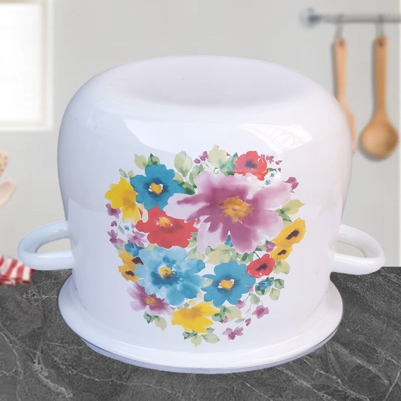 搪瓷高筒锅加深搪瓷炖锅煲汤炖排骨锅家用耳锅燃气灶电磁炉通用