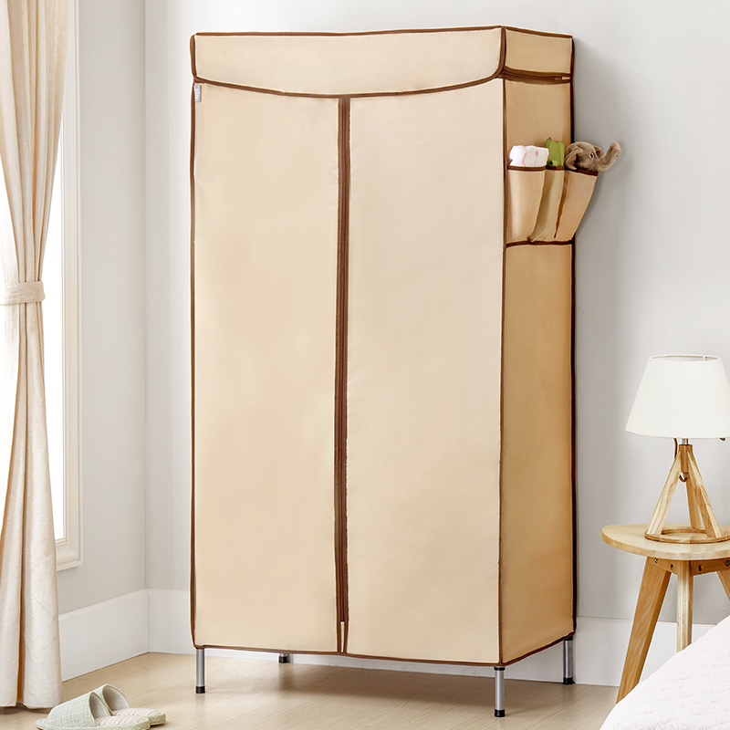 溢彩年华衣柜布艺钢管加厚加粗加固经济型现代单人布衣柜