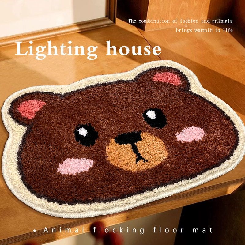 卡通动物座椅垫植绒椅子垫久坐柔软舒适毛茸茸办公室梳妆台垫