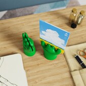 卡通举手小猪动物名片夹矽胶模具治癒便利夹留言夹水泥照片夹模具