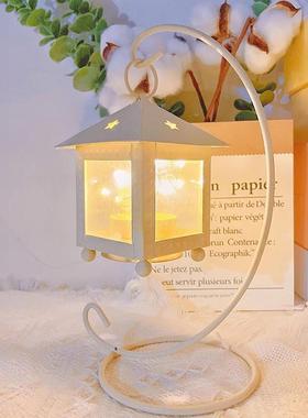 烛台小夜灯高级感床头柜桌面摆件装饰品直播间背景氛围拍照道具众