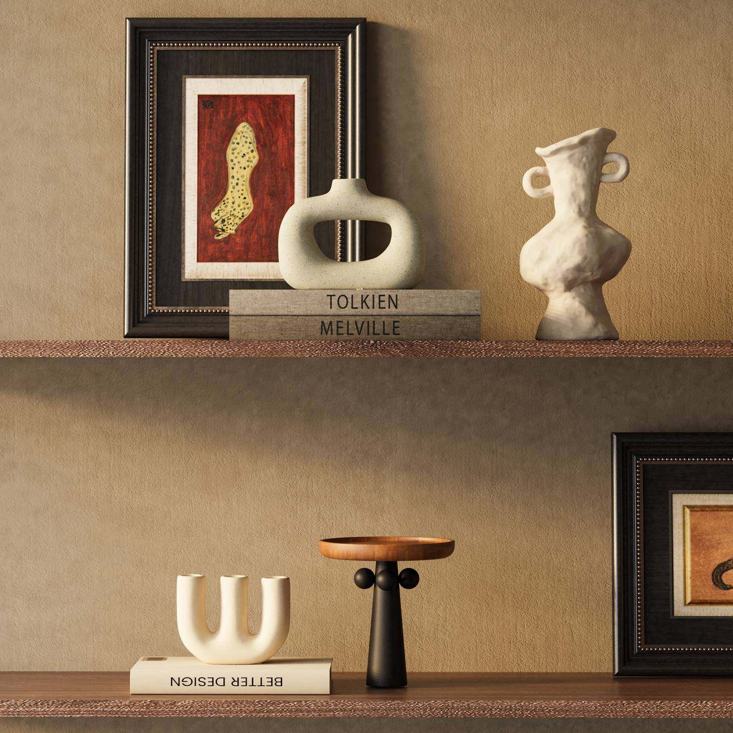 中古侘寂风摆件民宿电视机壁龛壁柜酒柜开放格高端软装饰品高级感