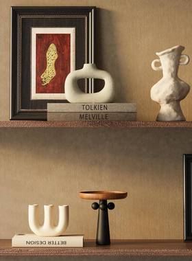 中古侘寂风摆件民宿电视机壁龛壁柜酒柜开放格高端软装饰品高级感