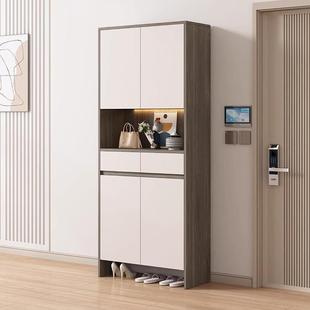 入户门鞋柜实木高柜多层窄鞋柜门口储物一体玄关柜可定制做包安装