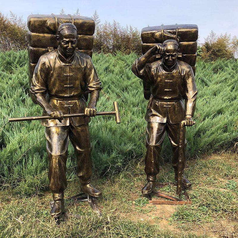 户外大型马帮商队铜雕塑古镇景区玻璃钢茶马古道民俗人物雕像定制