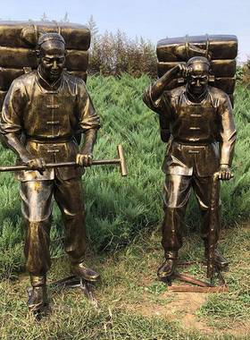 户外大型马帮商队铜雕塑古镇景区玻璃钢茶马古道民俗人物雕像定制