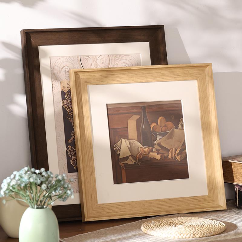 美式复古实木画框空框装裱相框挂墙4k8k素描a3a4油画拼图框架定制