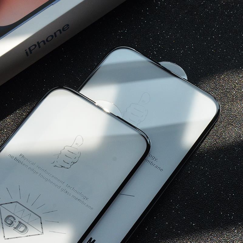 适用 苹 ??果16 15 14 iPhone13 12 11Pro Max XS XR 钢化膜冷雕6D曲面全屏手机保护膜玻璃防尘防静电 批 发