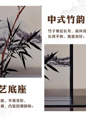 中式小屏风茶台茶桌氛围布置古风竹子隔断桌面装饰品宋代美学摆件