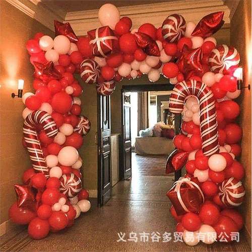 圣诞气球套装红绿白拱门装饰节日氛围布置派对Christmas Balloon