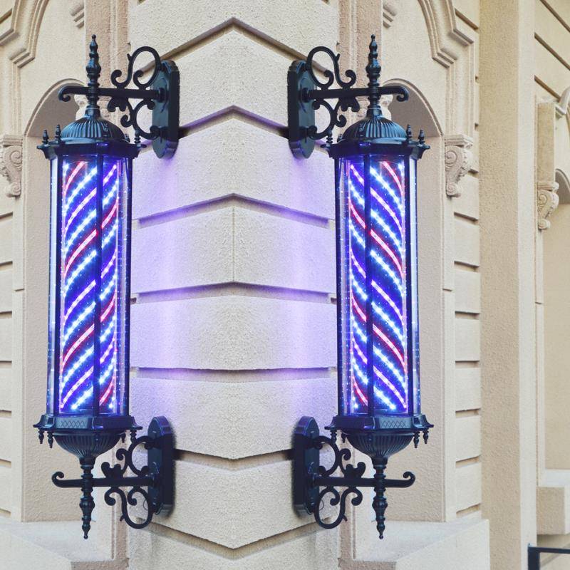 高档铝材LED美发转灯发廊时尚美发店转灯超亮防水小灯箱挂墙