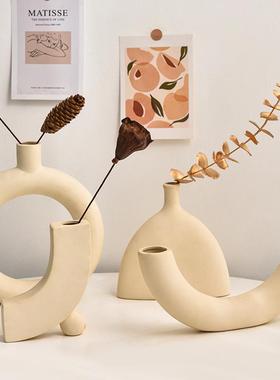 简约现代客厅桌面抽象艺术素胚花瓶装饰品摆件高级感小众房间改造