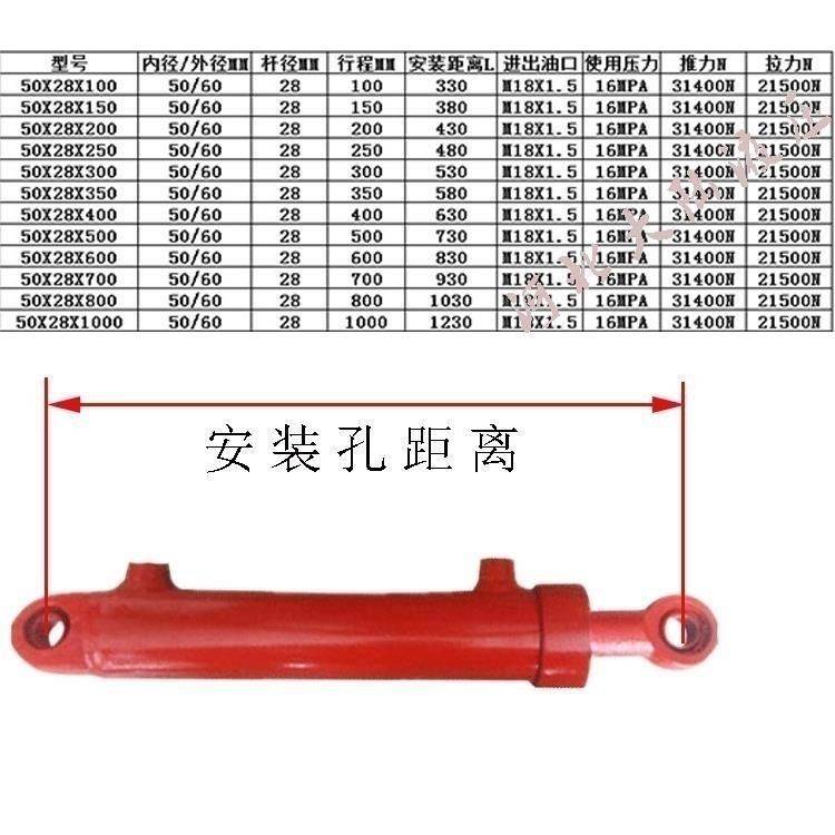 液压油缸50缸径双向液压缸升降式油顶3吨小型液压缸液压顶千斤顶