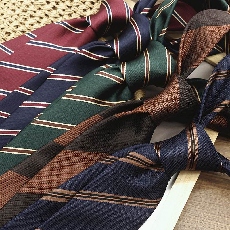 覆古条纹橘色咖色绿色男女领带正装商务绅装常青藤学院风休闲 结