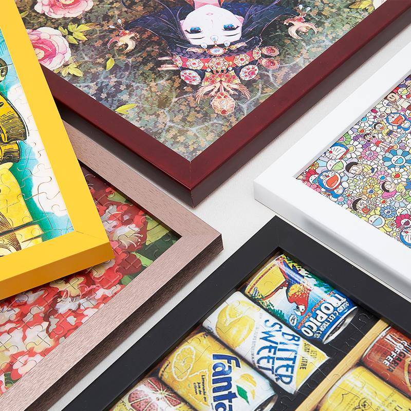 实木拼图框架裱框1000片500片70*50*75大相框挂墙300片2000片定制