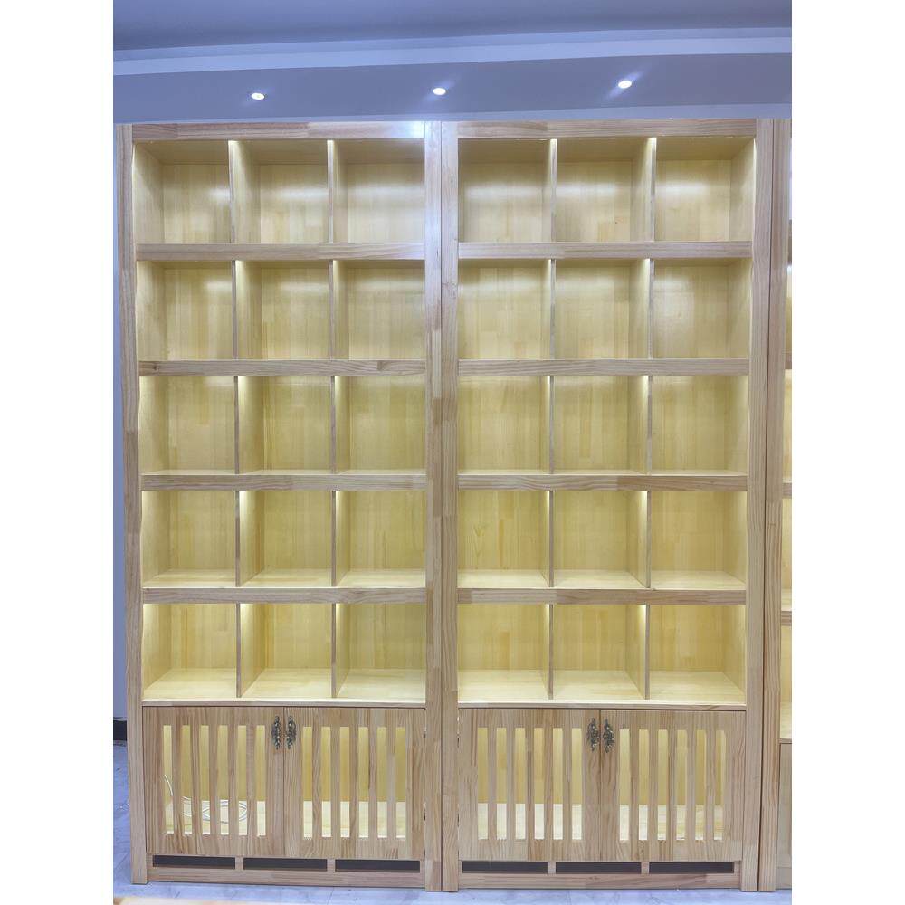 实木茶叶展示柜茶饼红白酒展示柜博古架中岛柜古董参茸展示柜定制