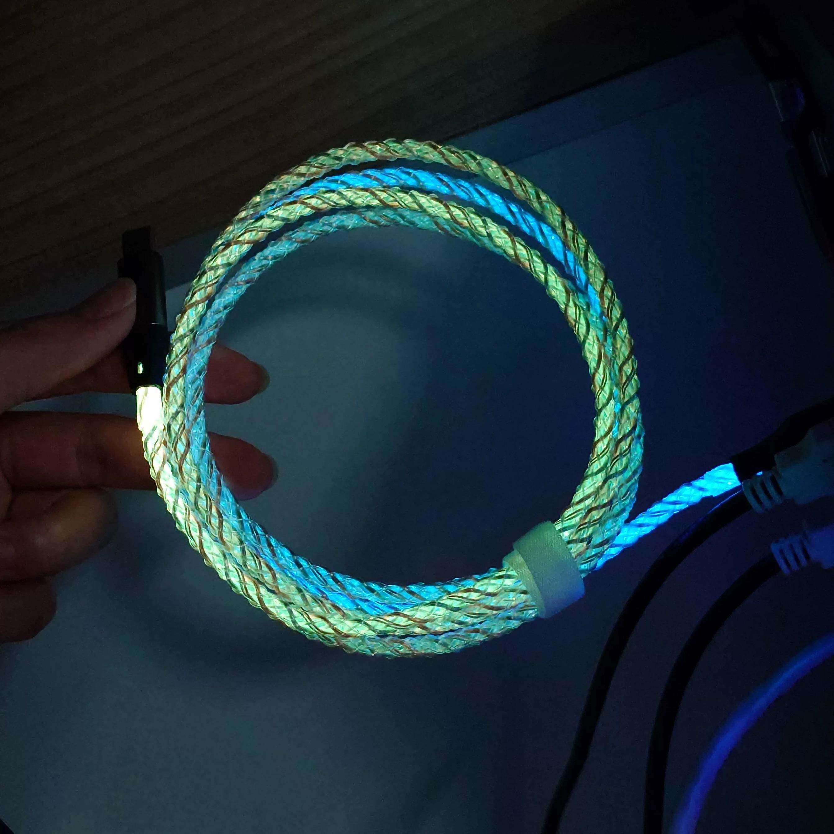 Everglide江湾流光数据线RGB灯光适配机械键盘USB跑满8K Type-c口