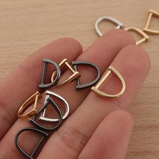 浅金色 D环 合金材质6840 适合5号拉链 内径10mm拉链D扣