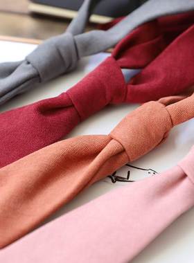 温柔触感 桃皮绒8CM男士正装咖啡黑色蓝色酒红领带 结婚司仪新郎