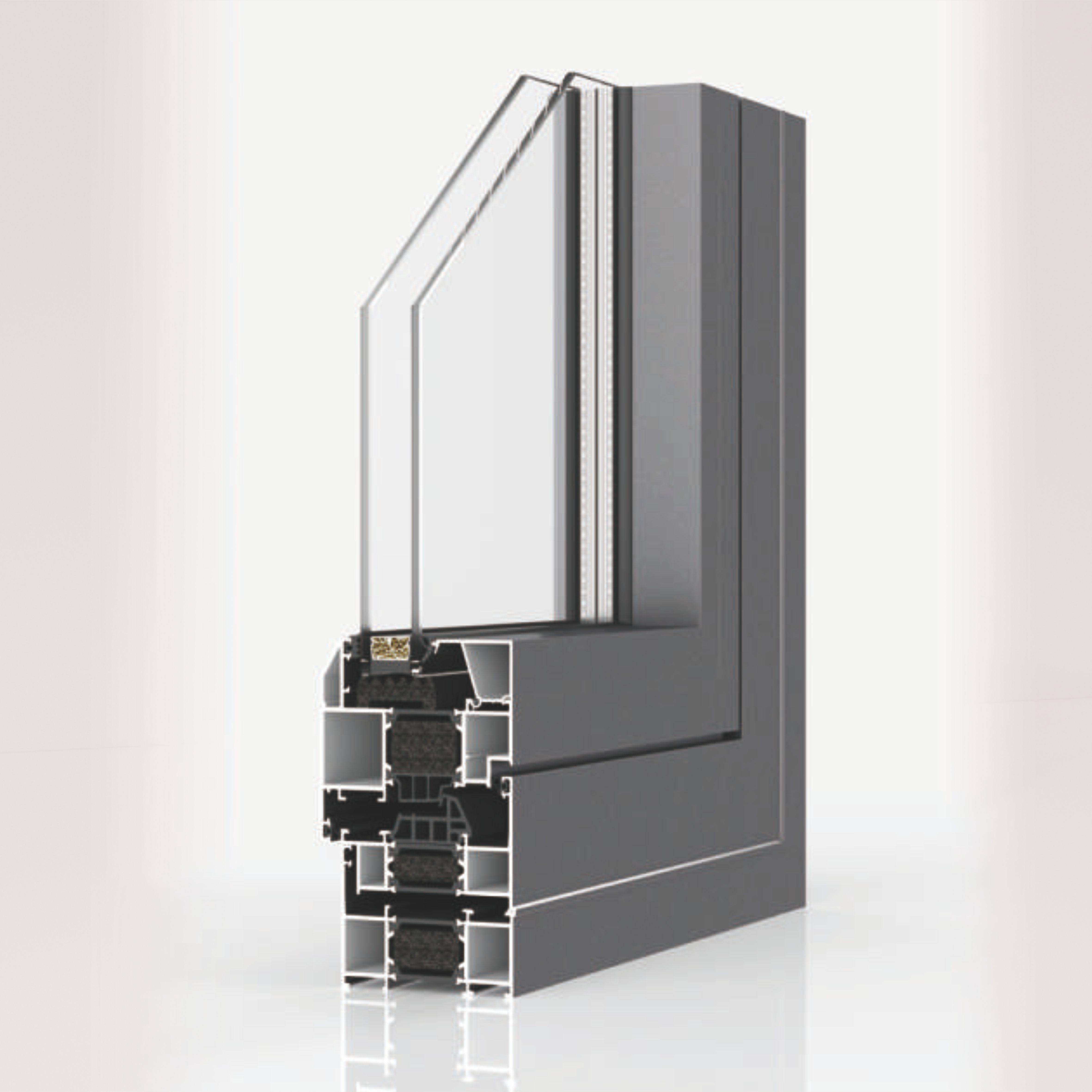 断桥铝合金平开窗系统门窗自建纱帘一体封阳台隔音中空玻璃推拉窗