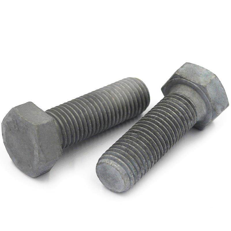 8.8级热镀锌外六角螺丝热浸锌铁塔螺栓高强度螺杆M6M8M10M12-M36