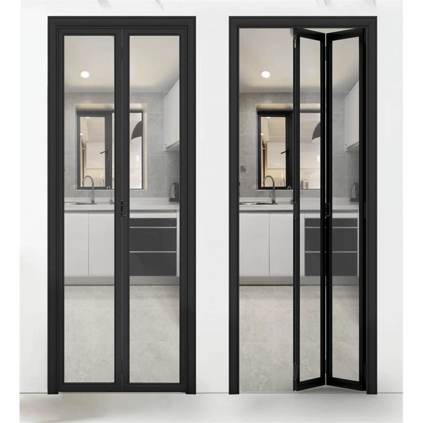 铝合金折叠门卫生间推拉隐形厨房洗手间阳台厕所无下轨伸缩玻璃门