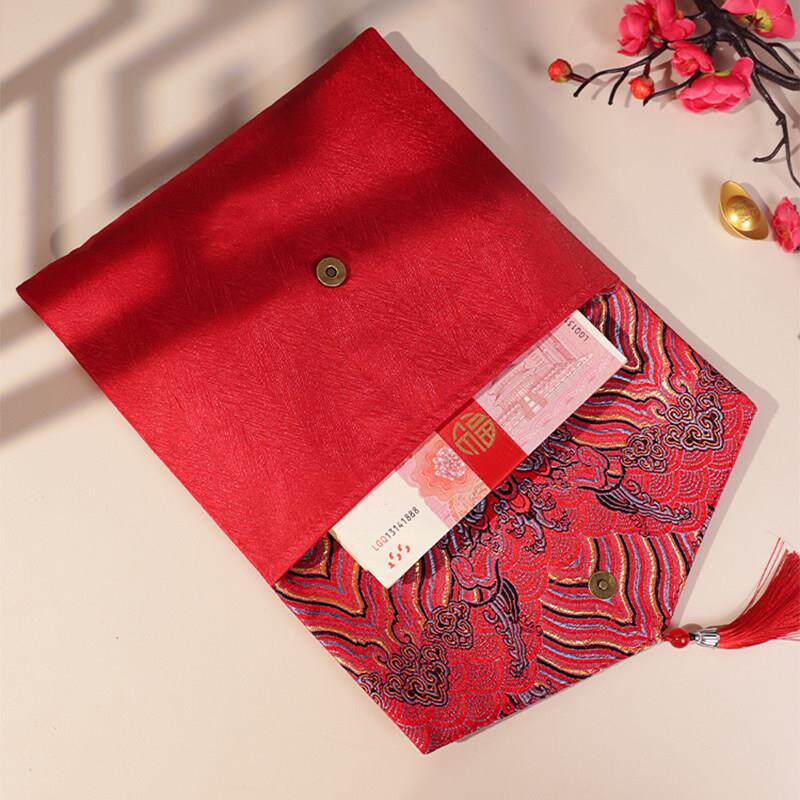 布艺红包袋2025新款大号5万6万10万大容量万元福生日乔迁节日通用