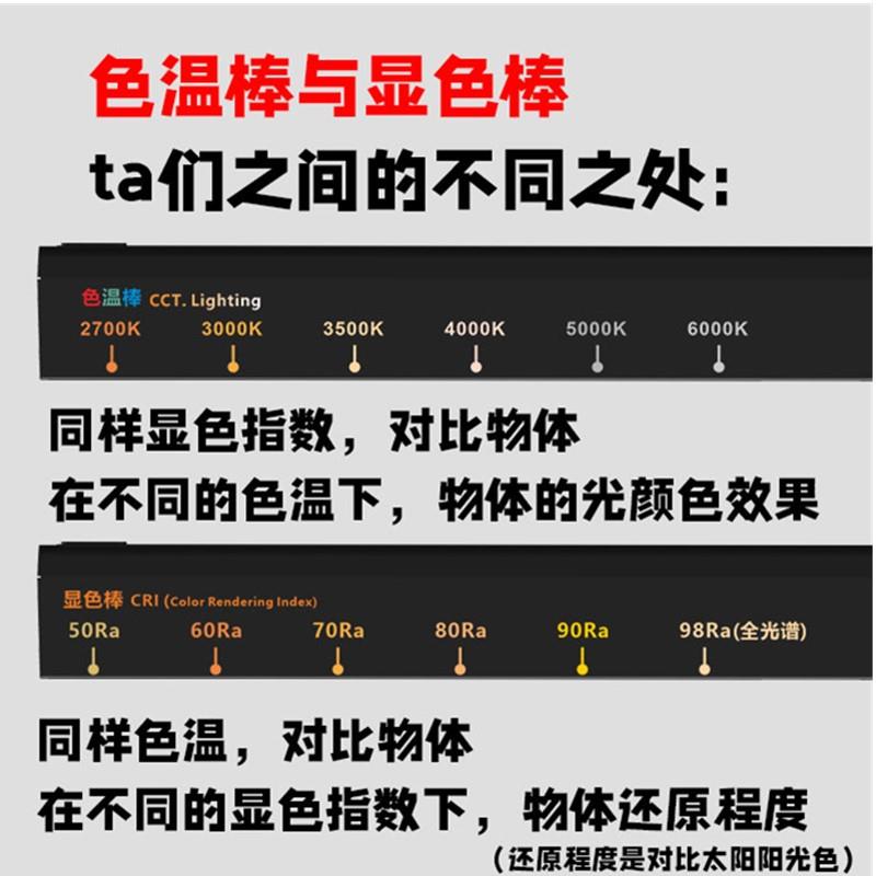 设计师便携式充电色温棒室内灯光测试仪装修家装选材专用6挡射灯