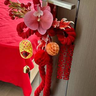 饰万字结挂饰结婚用品门把手婚礼卧室装 婚房装 扮客厅新房布置diy