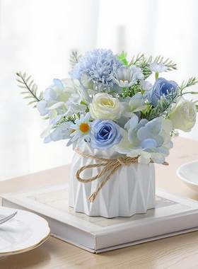 小众清新彷真花桌面摆件假花客厅茶几装饰花餐桌花摆花绢花摆设