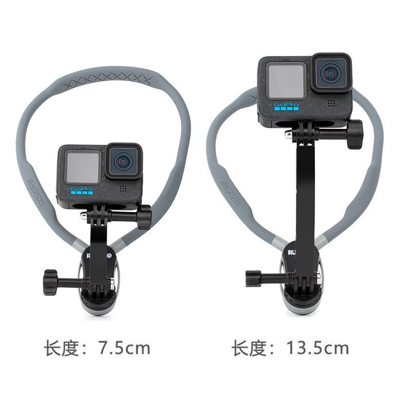 摩托车头盔挂脖手机支架延长弯杆适用GOPRO/大疆等运动相机